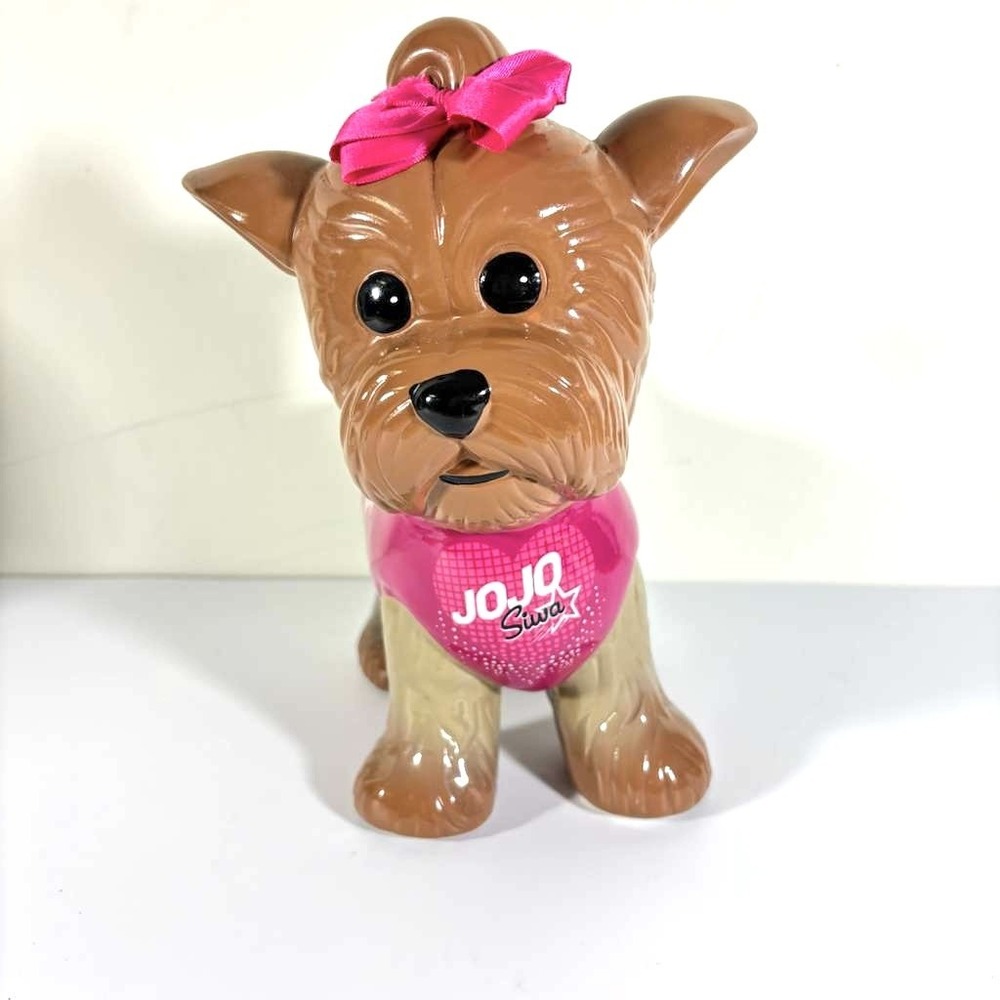 JoJo Siwa BOW-BOW Yorkie DOG Puppy Piggy Coin CERAMIC BANK 9"Long